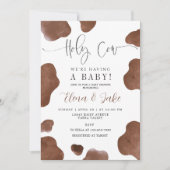 聖なる牛たち 赤ちゃん歓迎の牧場シャワー 招待状 (正面)