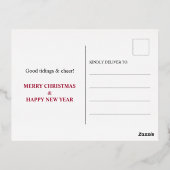 聖なる牛のクリスマスフォト 箔シーズンポストカード (裏面)