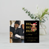 聖なる牛のクリスマスフォト 箔シーズンポストカード (立ち正面)