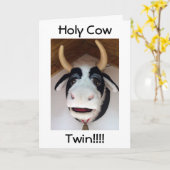 『聖なる牛のツインはあなたの誕生日』 カード (黄色い花)