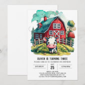 聖なる牛のワンダーランドの誕生日 招待状 (正面/裏面)