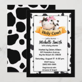 聖なる牛の女の子のベビーシャワー招待状 招待状 (正面/裏面)