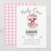 聖なる牛の女の子の5歳の誕生日招待状 招待状 (正面/裏面)