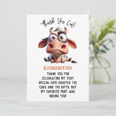 聖なる牛の戯画I'm One女性のカーボーイ1歳の誕生日 サンキューカード (スタンド正面)