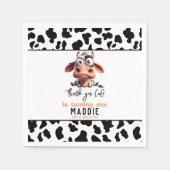 聖なる牛の戯画I'm One女性のカーボーイ1歳の誕生日 スタンダードカクテルナプキン (正面)