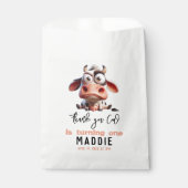 聖なる牛の戯画I'm One女性のカーボーイ1歳の誕生日 フェイバーバッグ (正面)