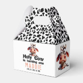 聖なる牛の戯画I'm One女性のカーボーイ1歳の誕生日 フェイバーボックス (裏面サイド)