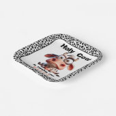 聖なる牛の戯画I'm One女性のカーボーイ1歳の誕生日 ペーパープレート (傾斜あり)