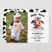 聖なる牛の戯画I'm One女性のカーボーイ1歳の誕生日