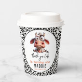 聖なる牛の戯画I'm One女性のカーボーイ1歳の誕生日 紙コップ (正面)