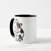 聖なる牛の禅マグカップ - 光輪のあるかわいいモーちゃん マグカップ (正面左)