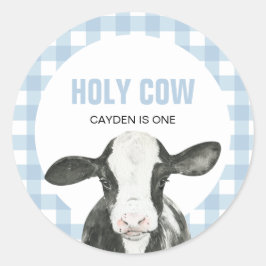 聖なる牛の私はワンブループレイド誕生日 ラウンドシール