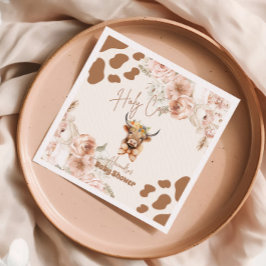 聖なる牛の緑の高地の牛の赤ちゃんシャワー スタンダードカクテルナプキン