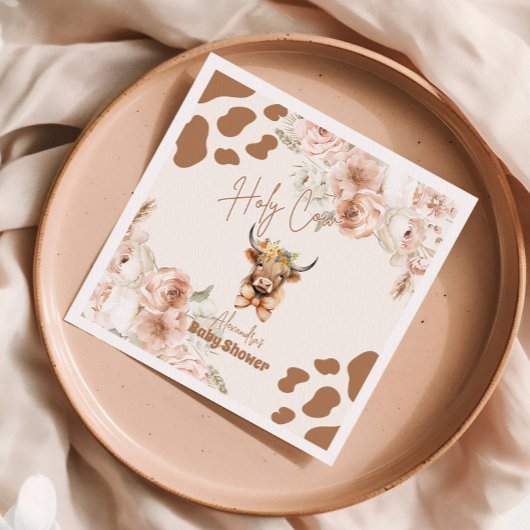 聖なる牛の緑の高地の牛の赤ちゃんシャワー スタンダードカクテルナプキン