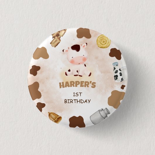 聖なる牛の誕生日パーティー 缶バッジ (正面)