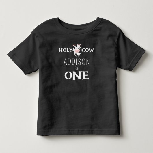 聖なる牛の1歳の誕生日 農場の動物 トドラーTシャツ (正面)