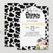 聖なる牛の2歳の誕生日 招待状 (正面/裏面)