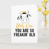 『聖なる牛よ、お前はとても変わり者の古い誕生日カード』 カード (黄色い花)