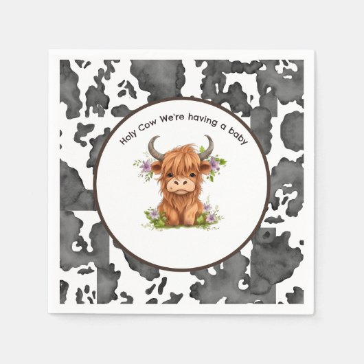 聖なる牛を持っているベビー スタンダードカクテルナプキン (正面)