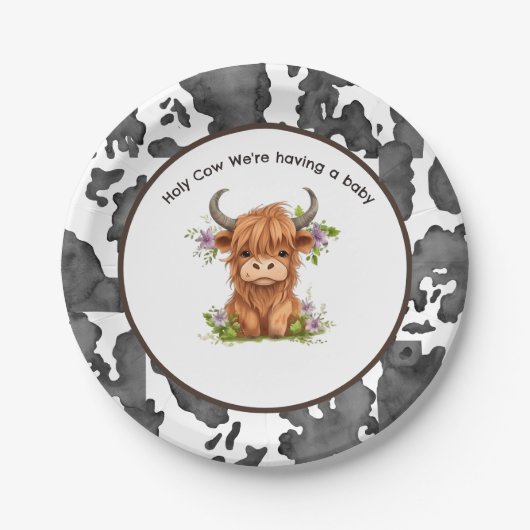 聖なる牛を持っているベビー ペーパープレート (正面)