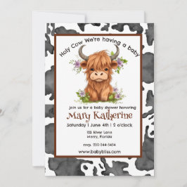 聖なる牛を持っているベビー 招待状