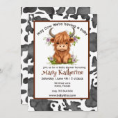 聖なる牛を持っているベビー 招待状 (正面/裏面)