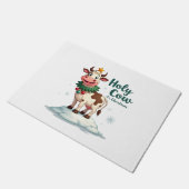 聖なる牛クリスマスだよ XmasカウTシャツ (2) ドアマット (アングル)