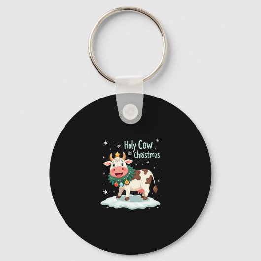 聖なる牛クリスマスだよ Xmas 牛 Tシャツ (1) キーホルダー (正面)