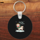 聖なる牛クリスマスだよ Xmas 牛 Tシャツ (1) キーホルダー (正面)