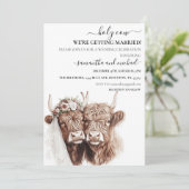 聖なる牛ハイランドの花嫁と新郎の結婚式 招待状 (スタンド正面)