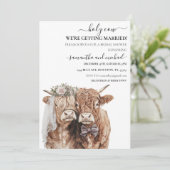 聖なる牛ハイランドの花嫁新郎花嫁 招待状 (スタンド正面)