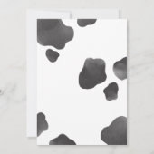 聖なる牛私たちはベビー、牛の赤ちゃんシャワーを持っている 招待状 (裏面)