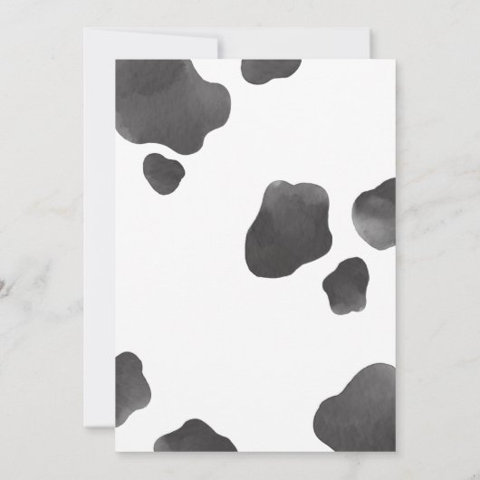 聖なる牛私たちはベビー、牛の赤ちゃんシャワーを持っている 招待状 (裏面)