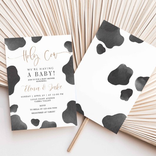 聖なる牛私たちはベビー、牛の赤ちゃんシャワーを持っている 招待状