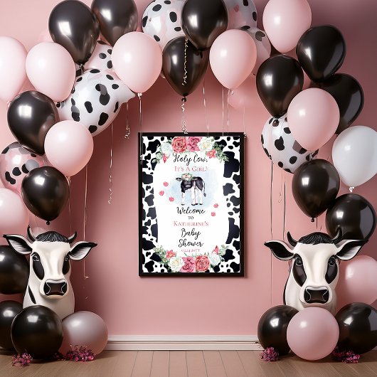 聖なる牛、それは女の子の赤ちゃんシャワー歓迎ポスター ポスター