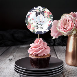 聖なる牛、それは女の子の赤ちゃんシャワー歓迎 ラウンドシール