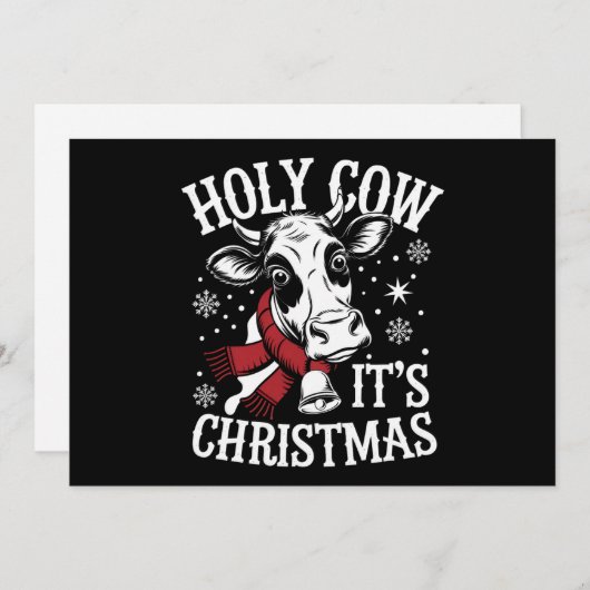 聖なる牛 クリスマスおもしろ 牛好き 農場 シーズンカード (正面/裏面)