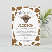 聖なる牛 私はハイランド牛 1歳の誕生日 招待状 (スタンド正面)