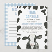聖なる牛 1歳の誕生日 タイムカプセル カード (正面/裏面)