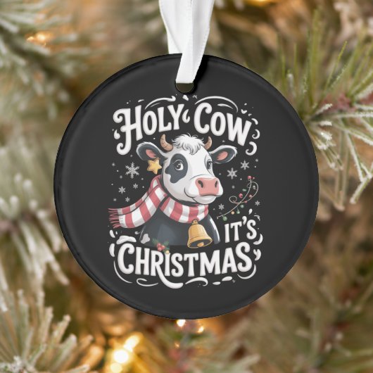 聖なる牛 Xmas 面白い 牛好き 農場の動物 オーナメント (ツリー)