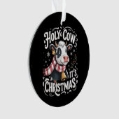 聖なる牛 Xmas 面白い 牛好き 農場の動物 オーナメント (正面)
