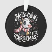 聖なる牛 Xmas 面白い 牛好き 農場の動物 オーナメント (正面)