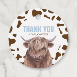 聖なる牛I'm One brown Cowプリント誕生日 フェイバータグ