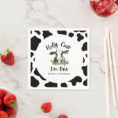 聖なる牛I'm One Cow 1歳の誕生日パーティー スタンダードカクテルナプキン (インサイチュ)