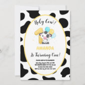 聖なる牛I'm One Cow 1歳の誕生日パーティー 招待状 (正面)