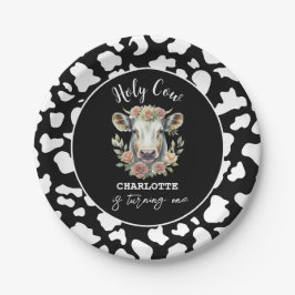 聖なる牛i'm One Cow Girl 1st Birthday ペーパープレート