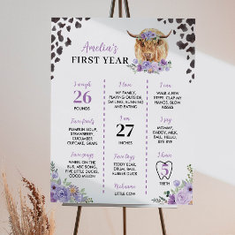 聖なる牛I'm One First誕生日マイルストーンのサイン ポスター