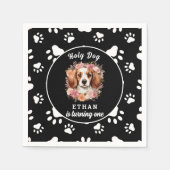 聖なる犬、私は一つ | ドッグガール1歳の誕生日 スタンダードカクテルナプキン (正面)