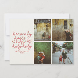 聖なる現代の宗教的クリスマス写真カード 招待状