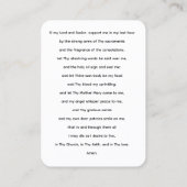 聖なる祈りの言葉の死の祈りの言葉カード 名刺 (裏面)